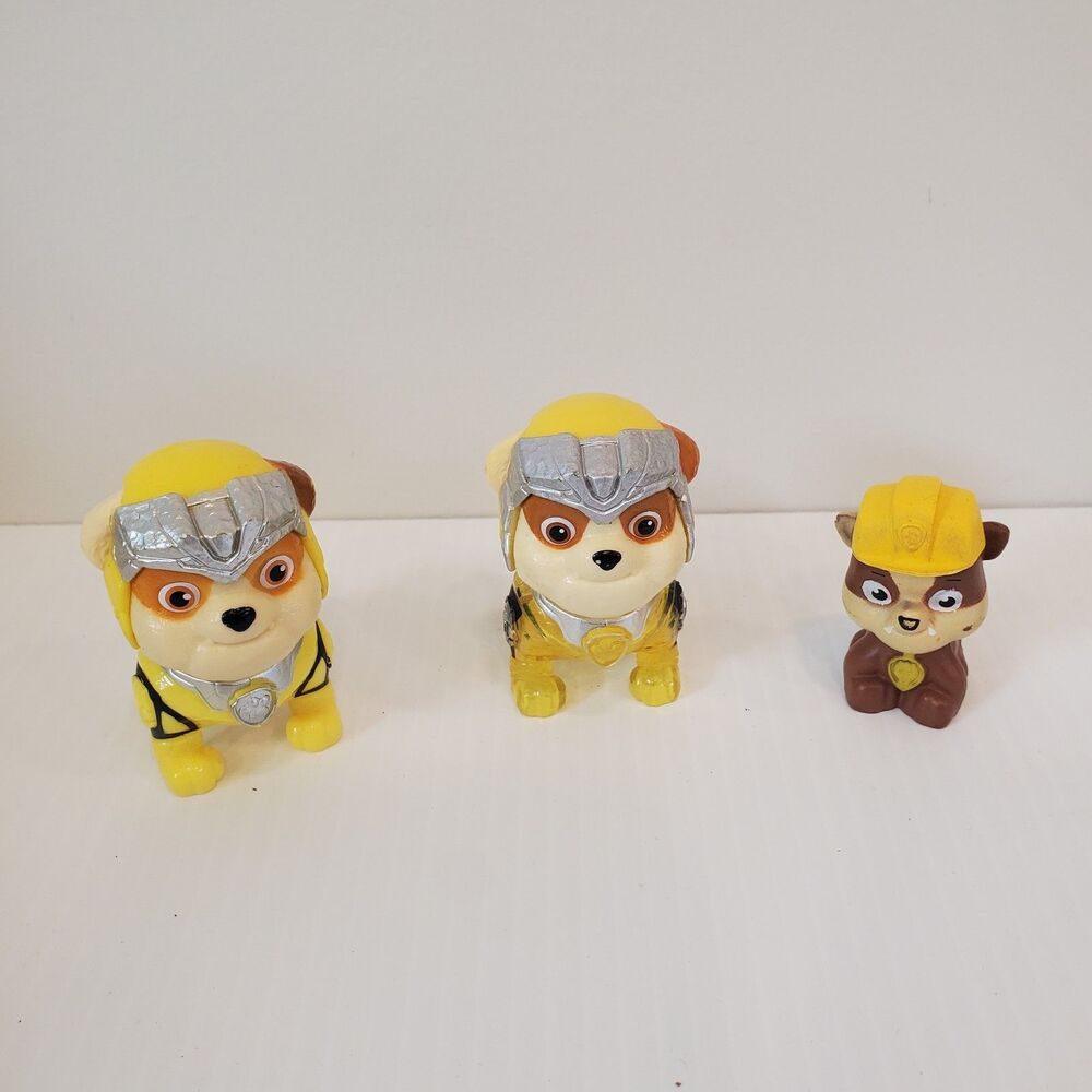 Set of Three Different Rubble Paw Patrol Figurines